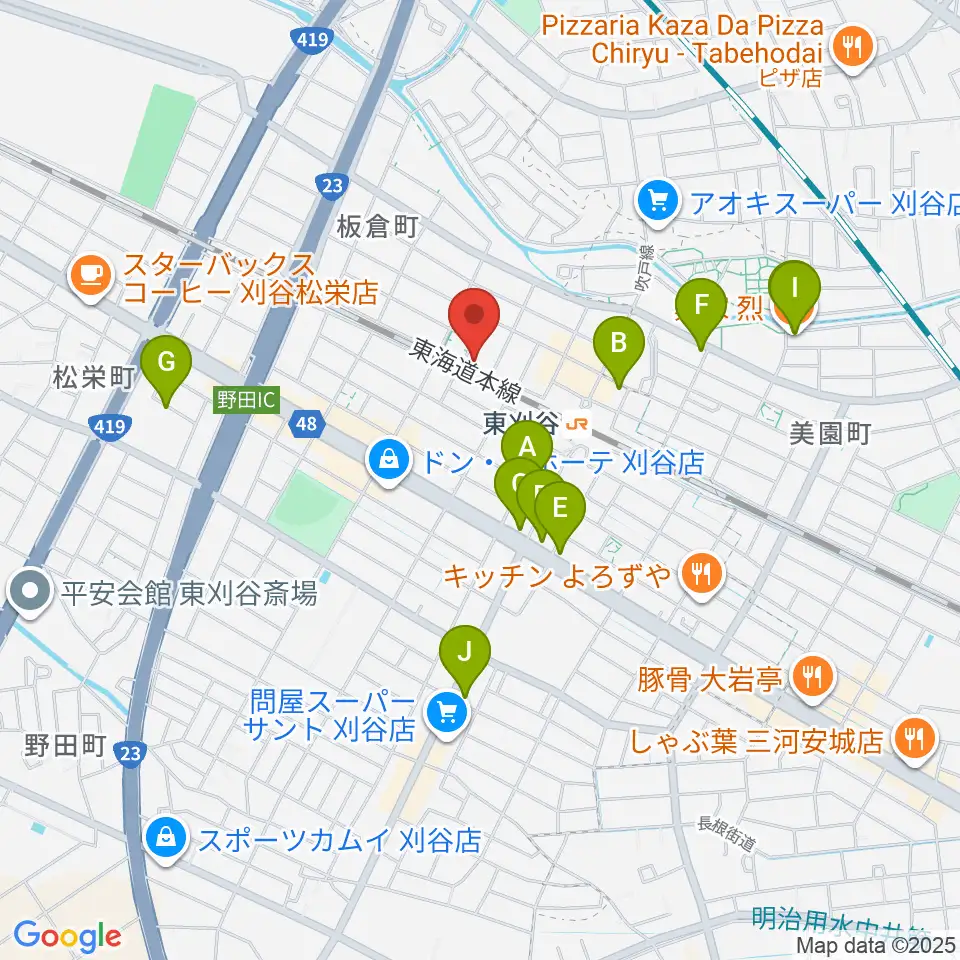 スタジオエチュード刈谷店周辺のカフェ一覧地図