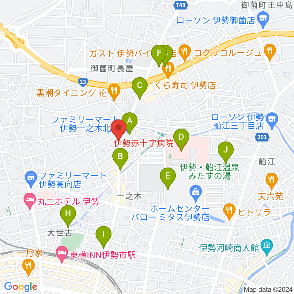 伊勢STUDIO Etude周辺のカフェ一覧地図