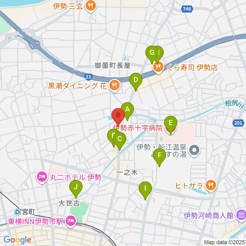 伊勢STUDIO Etude周辺のカフェ一覧地図