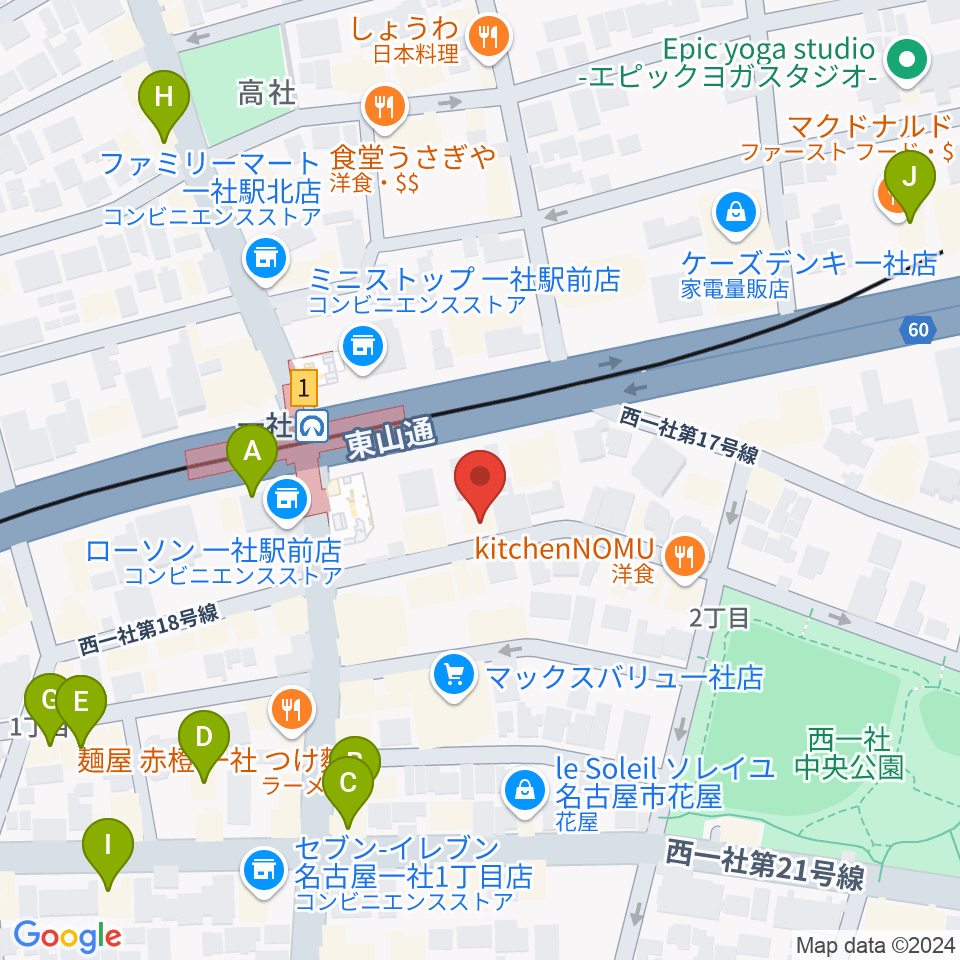 マミ・アートミュージック周辺のカフェ一覧地図