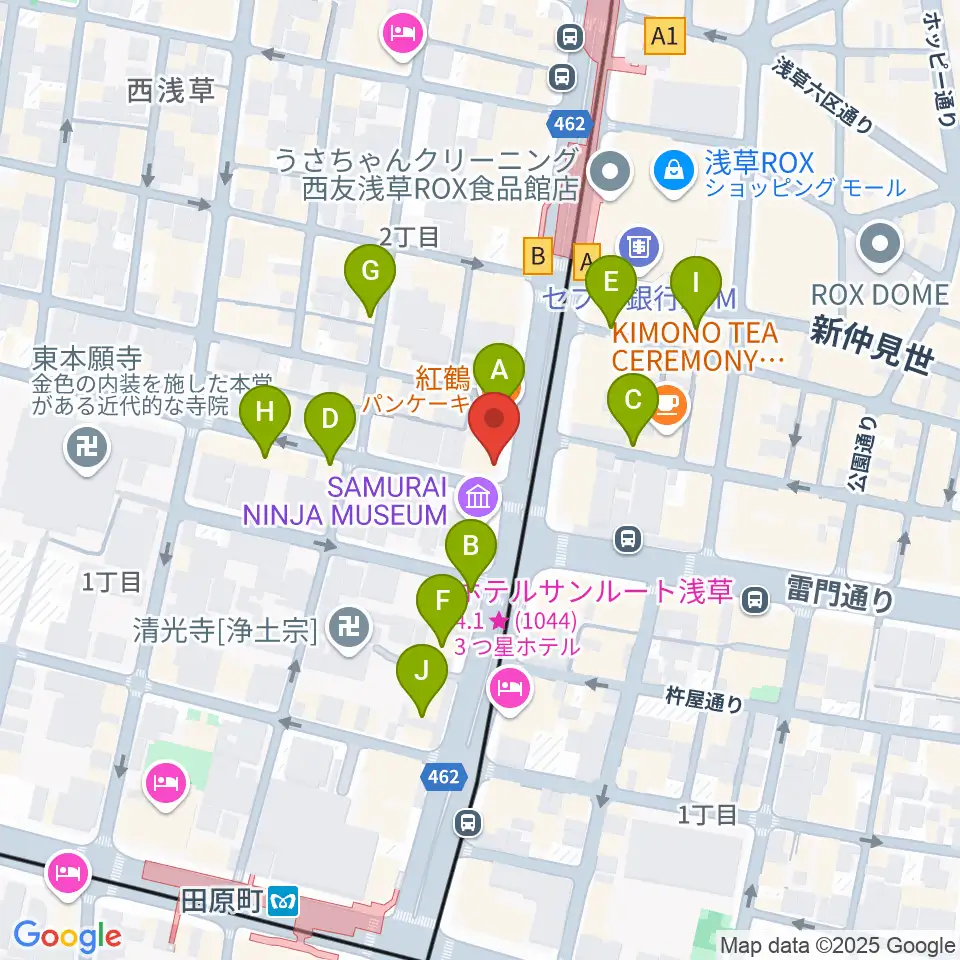 宮本卯之助商店 西浅草店周辺のカフェ一覧地図