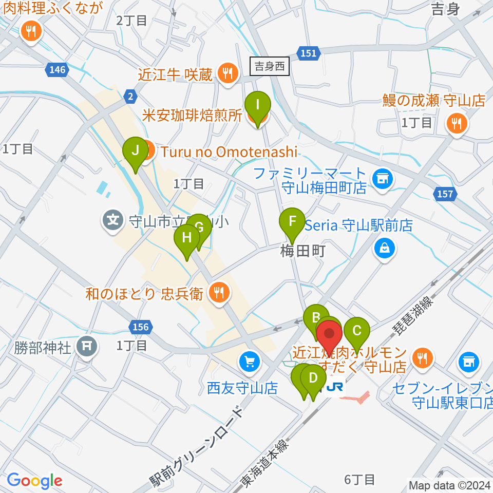 ハーモニー・ミュージック・スタジオ周辺のカフェ一覧地図