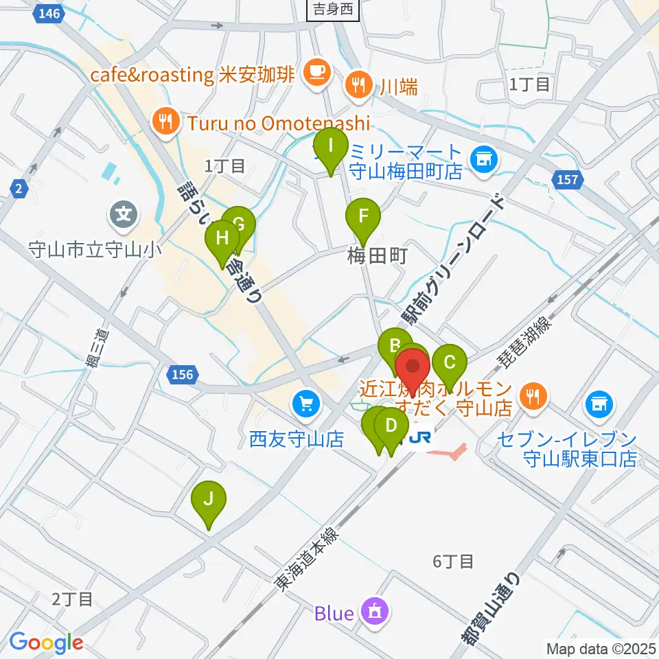 ハーモニー・ミュージック・スタジオ周辺のカフェ一覧地図