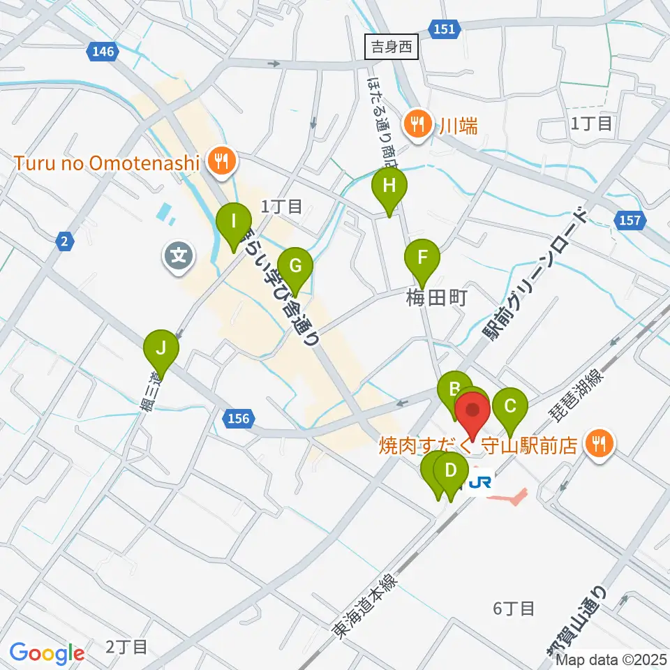ハーモニー・ミュージック・スタジオ周辺のカフェ一覧地図