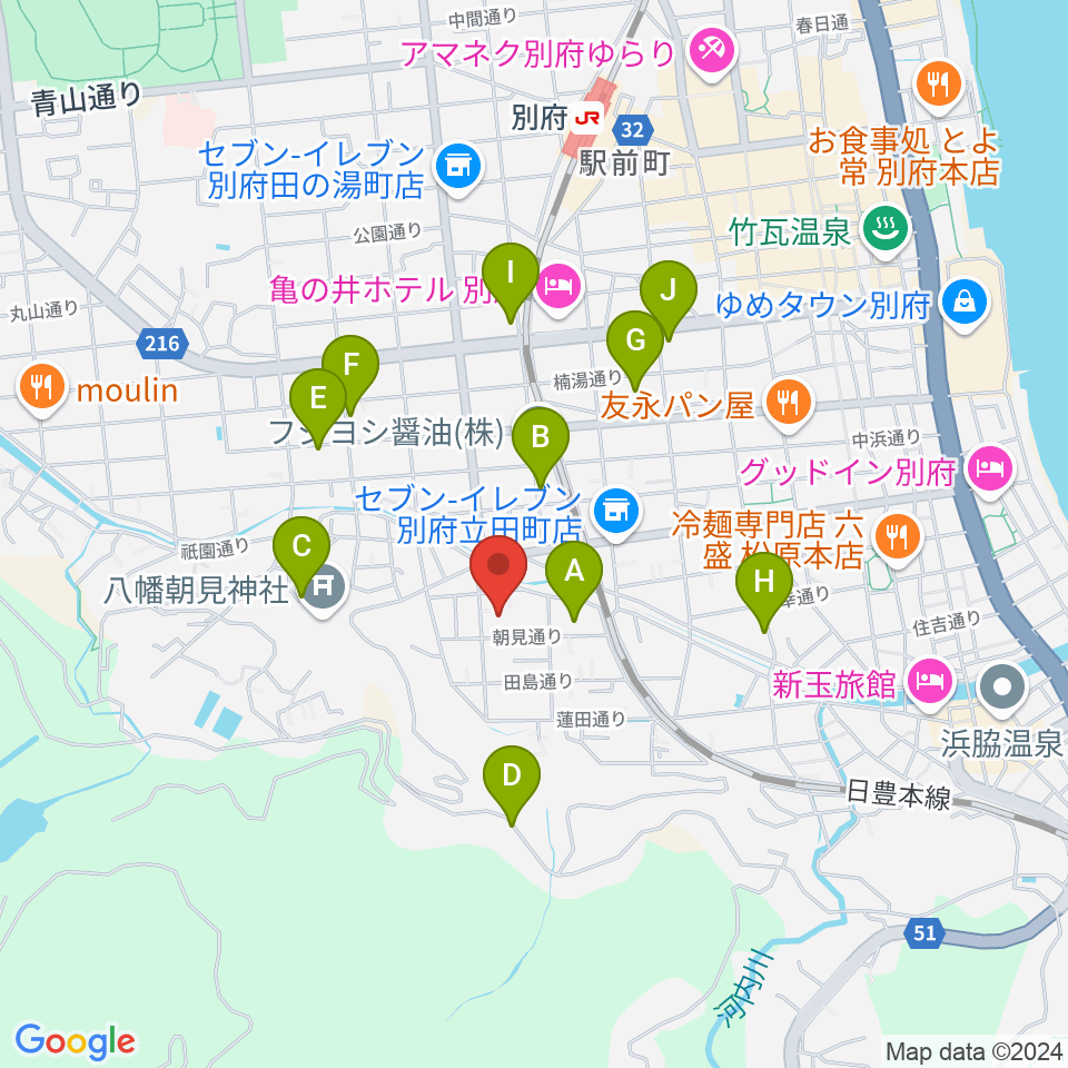 小野理恵ピアノ教室周辺のカフェ一覧地図