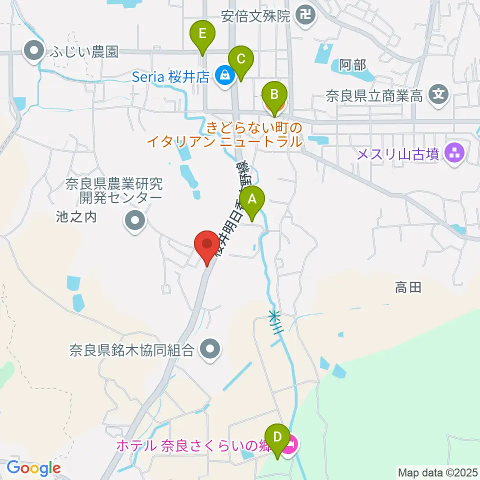 レイジーウッド音楽教室周辺のカフェ一覧地図
