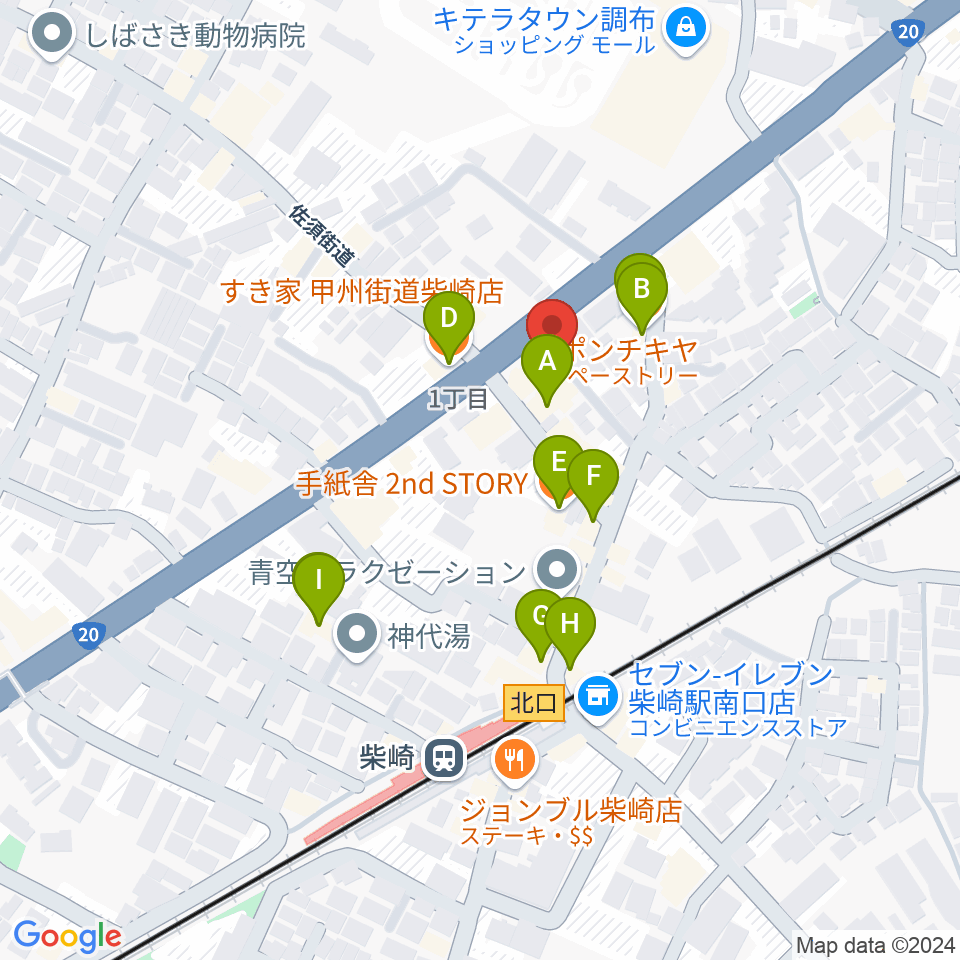 J.K.キューブ101スタジオエチュード周辺のカフェ一覧地図