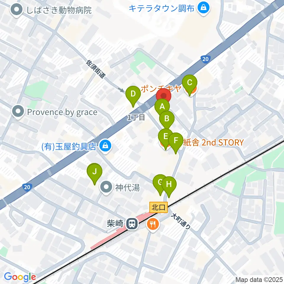 J.K.キューブ101スタジオエチュード周辺のカフェ一覧地図
