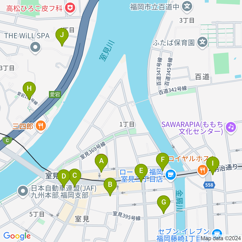 和光音楽アカデミー周辺のカフェ一覧地図