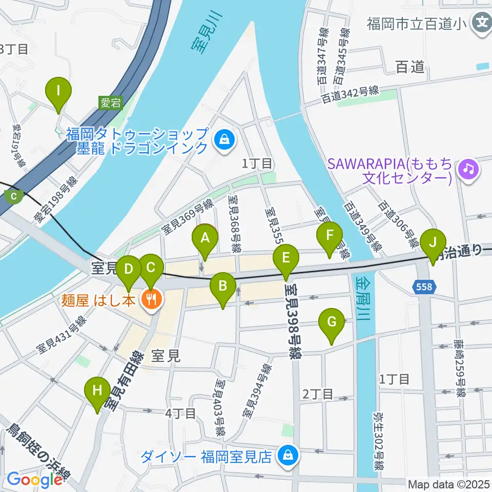 和光音楽アカデミー周辺のカフェ一覧地図