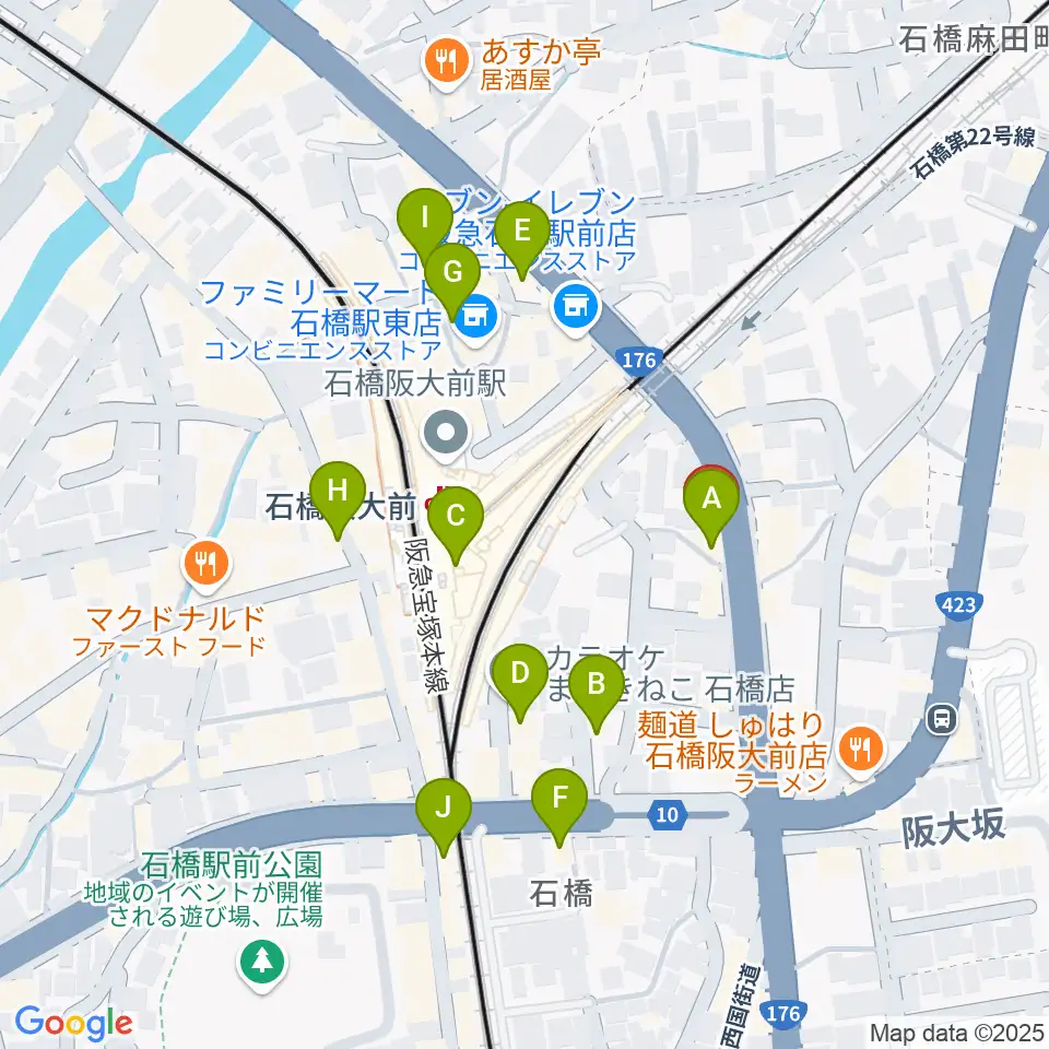 スタジオR's周辺のカフェ一覧地図