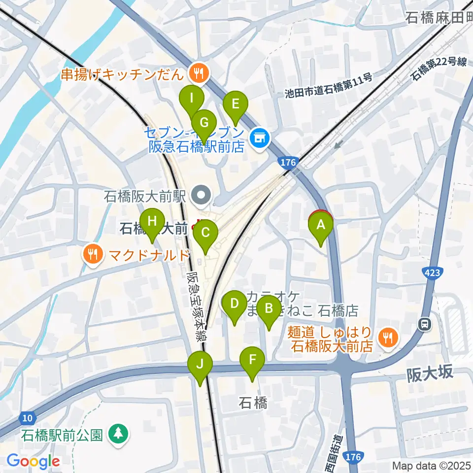 スタジオR's周辺のカフェ一覧地図