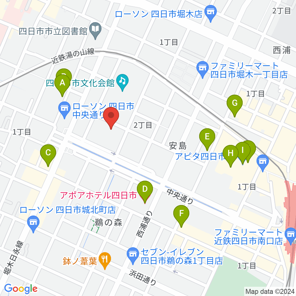 第一楽器ムーシケ周辺のカフェ一覧地図