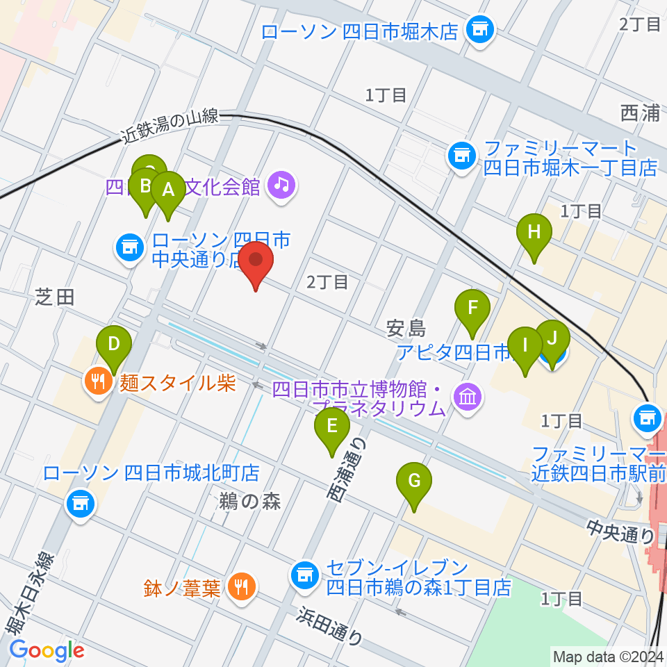 第一楽器ムーシケ周辺のカフェ一覧地図