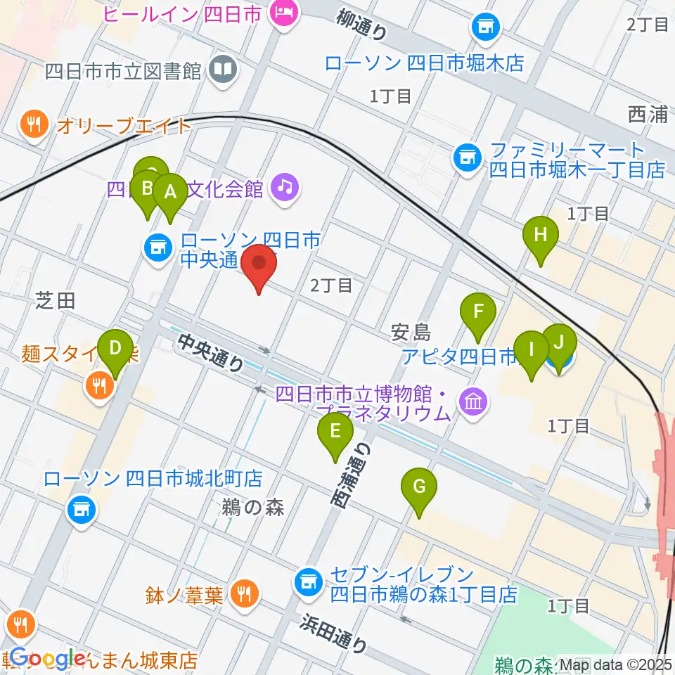 第一楽器ムーシケ周辺のカフェ一覧地図