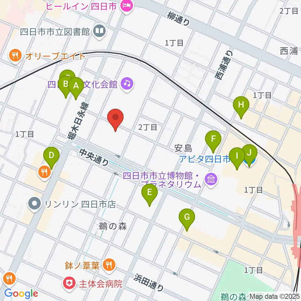 第一楽器ムーシケ周辺のカフェ一覧地図