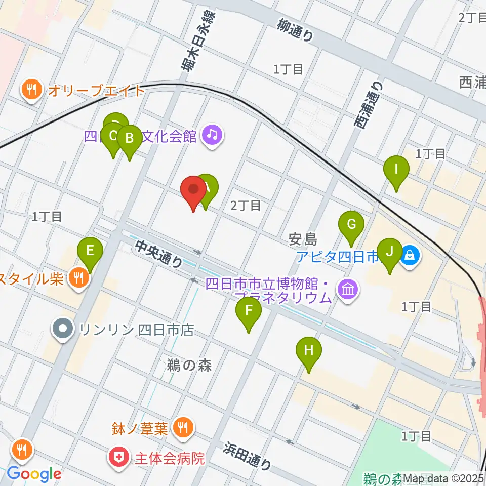 第一楽器ムーシケ周辺のカフェ一覧地図