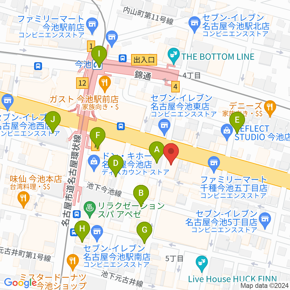 今池3STAR周辺のカフェ一覧地図