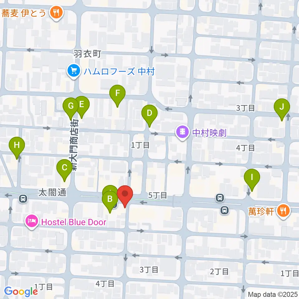 ピアノ教室luce（ルーチェ）中村教室周辺のカフェ一覧地図