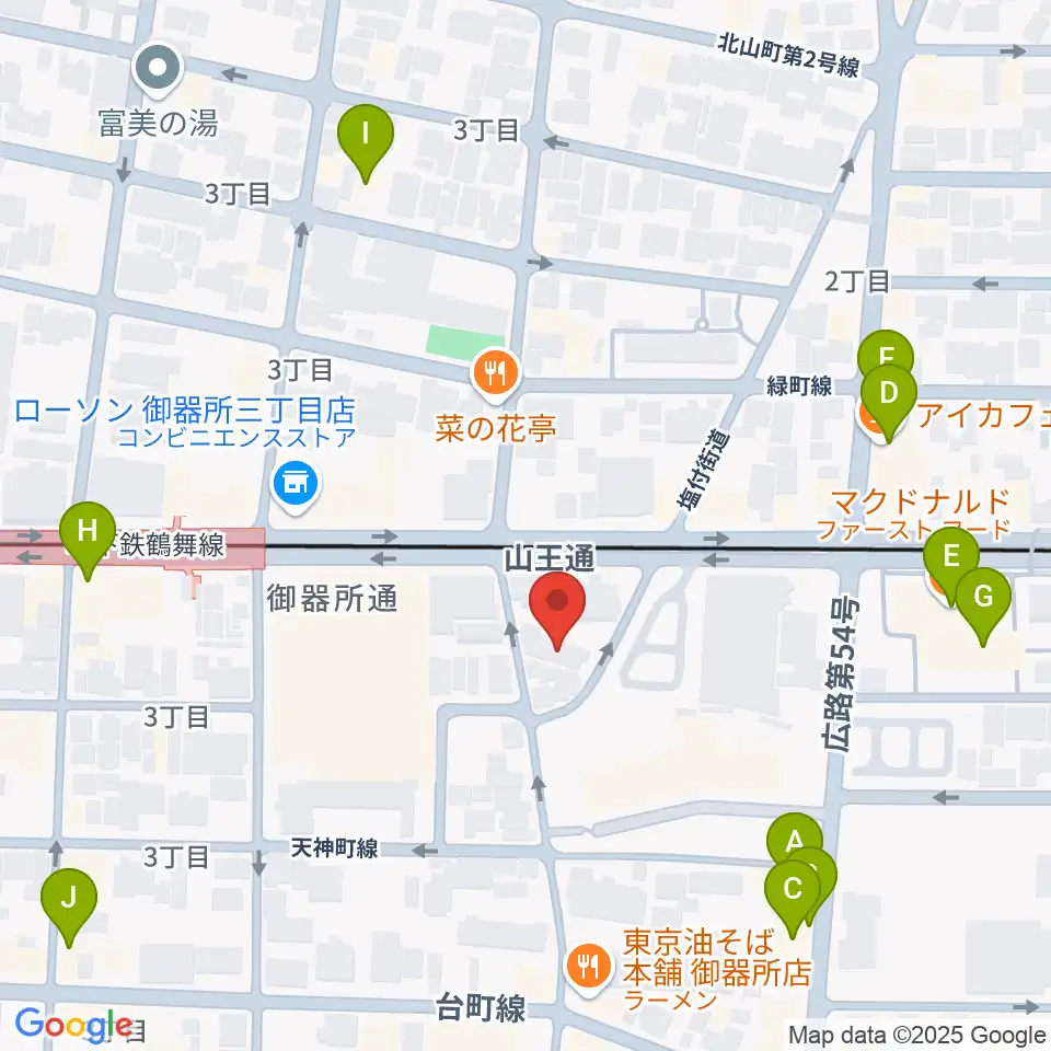 名古屋音楽館周辺のカフェ一覧地図