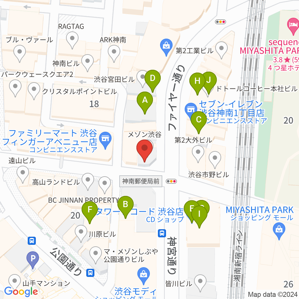 えちごやミュージック周辺のカフェ一覧地図