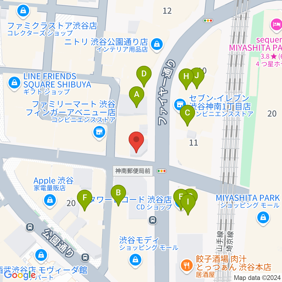 えちごやミュージック周辺のカフェ一覧地図