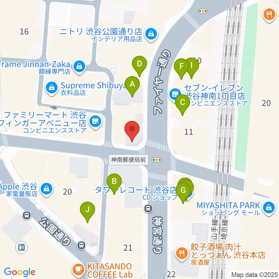 えちごやミュージック周辺のカフェ一覧地図
