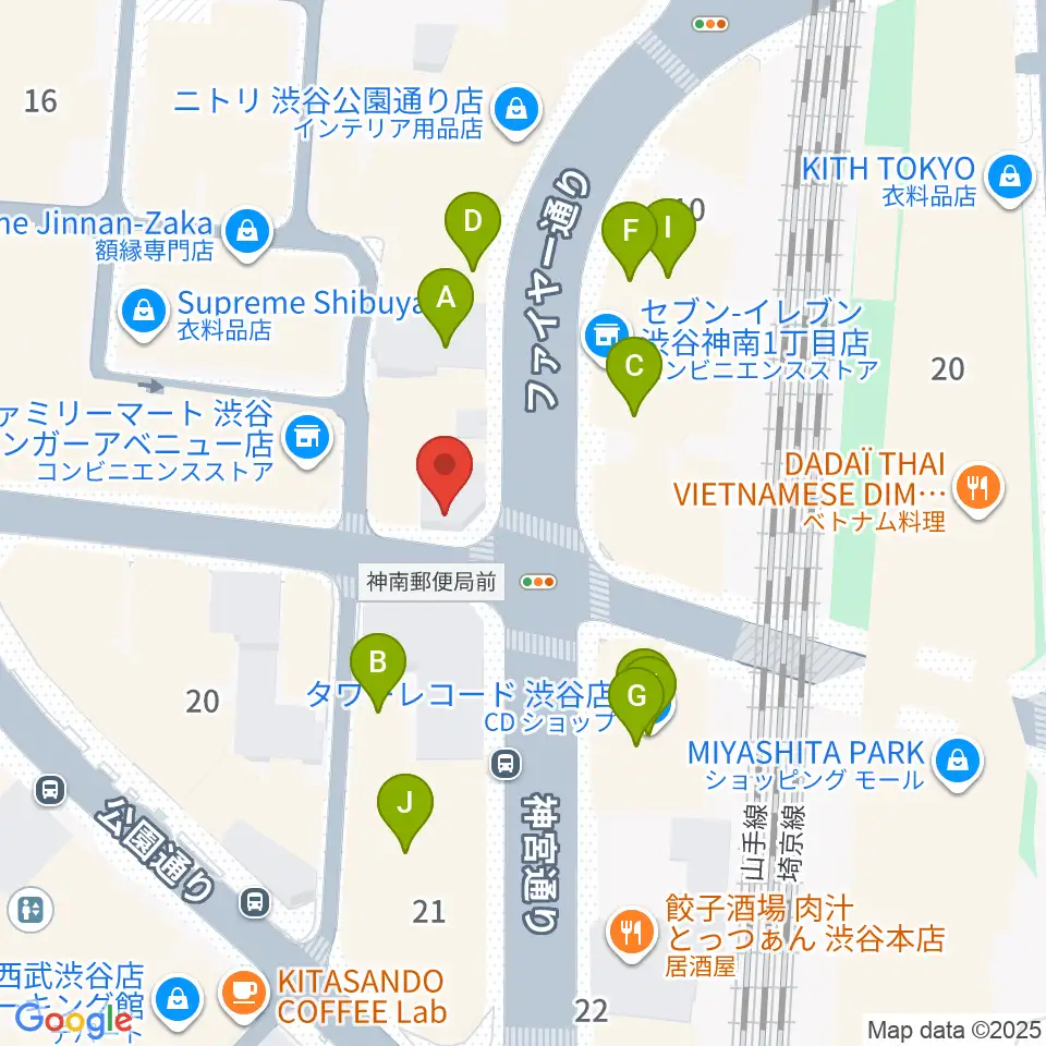 えちごやミュージック周辺のカフェ一覧地図
