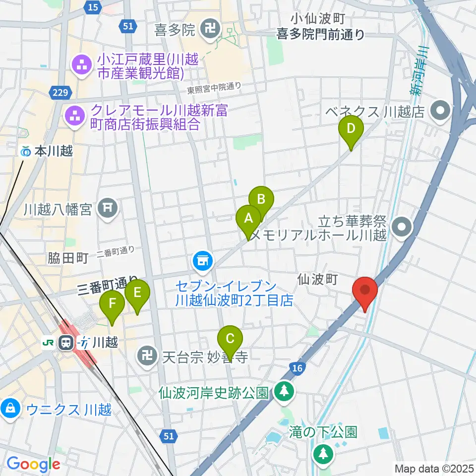 むらやまミュージック周辺のカフェ一覧地図