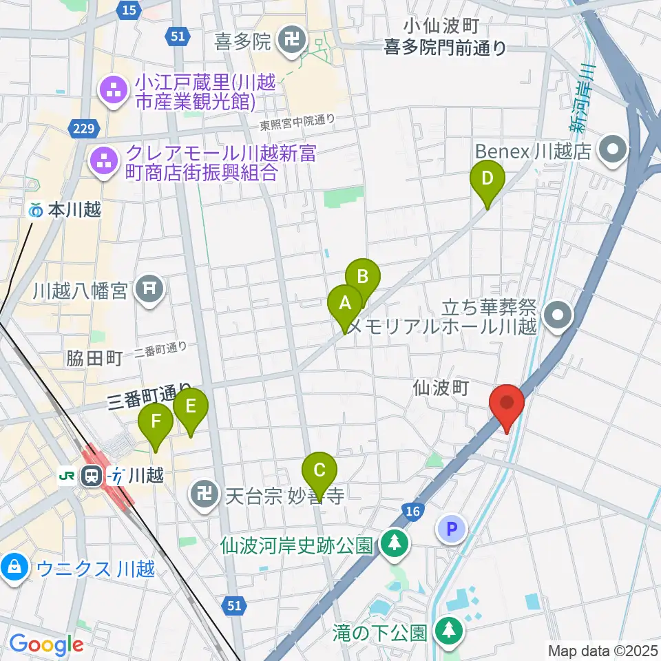 むらやまミュージック周辺のカフェ一覧地図