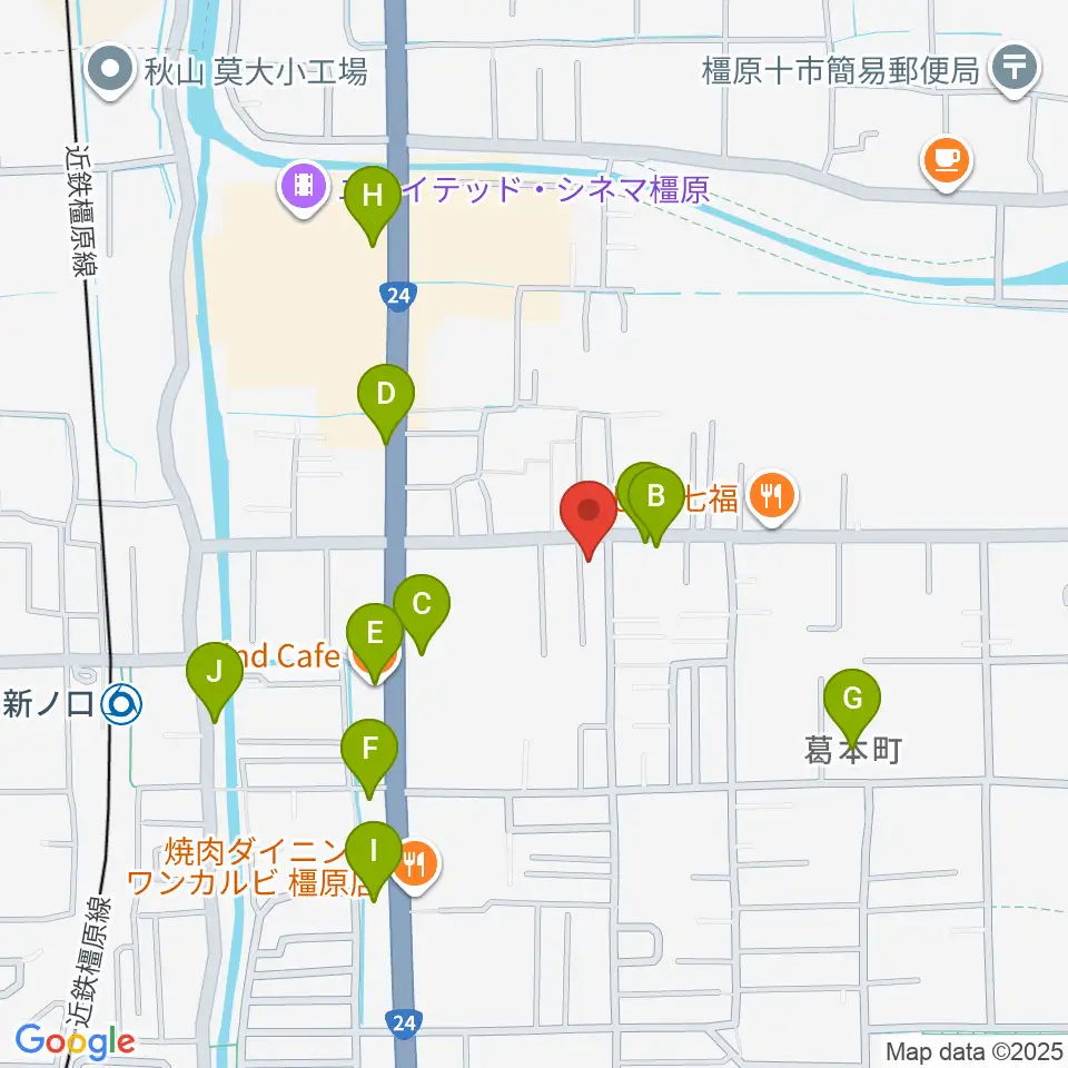 あおぞら音楽サロン周辺のカフェ一覧地図