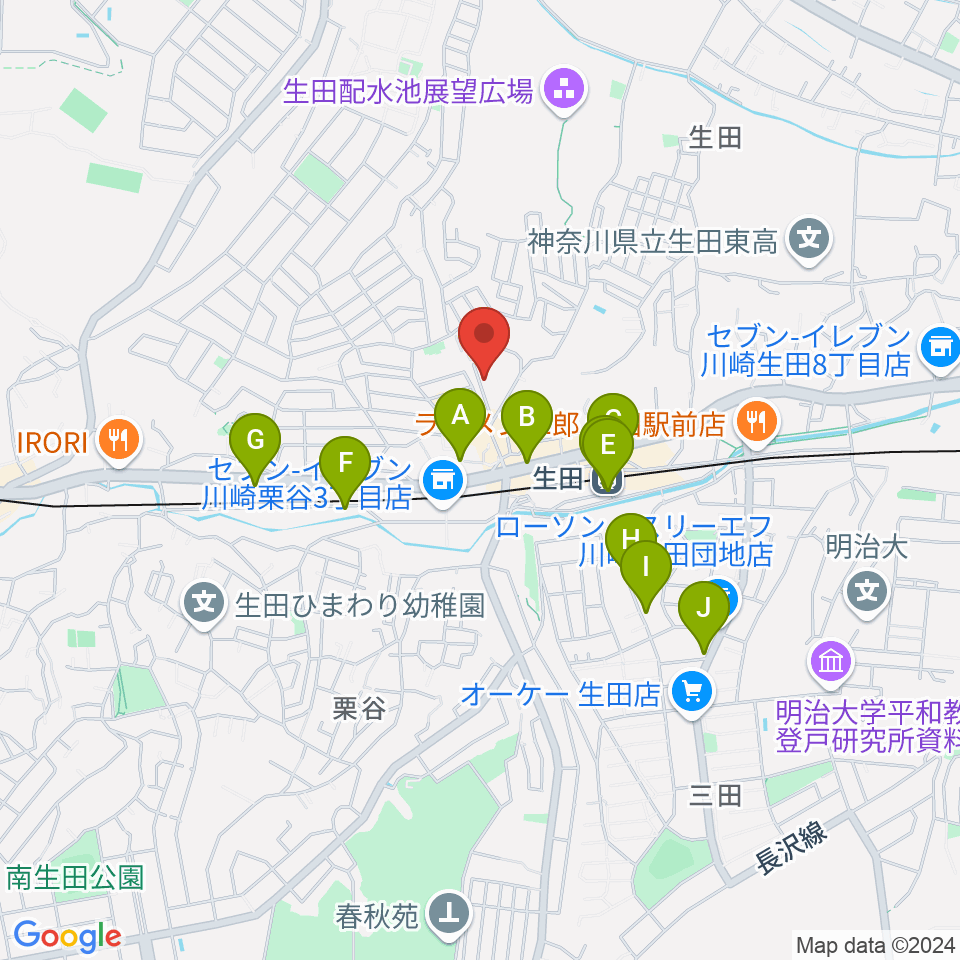 フェリーチェミュージックスクール周辺のカフェ一覧地図