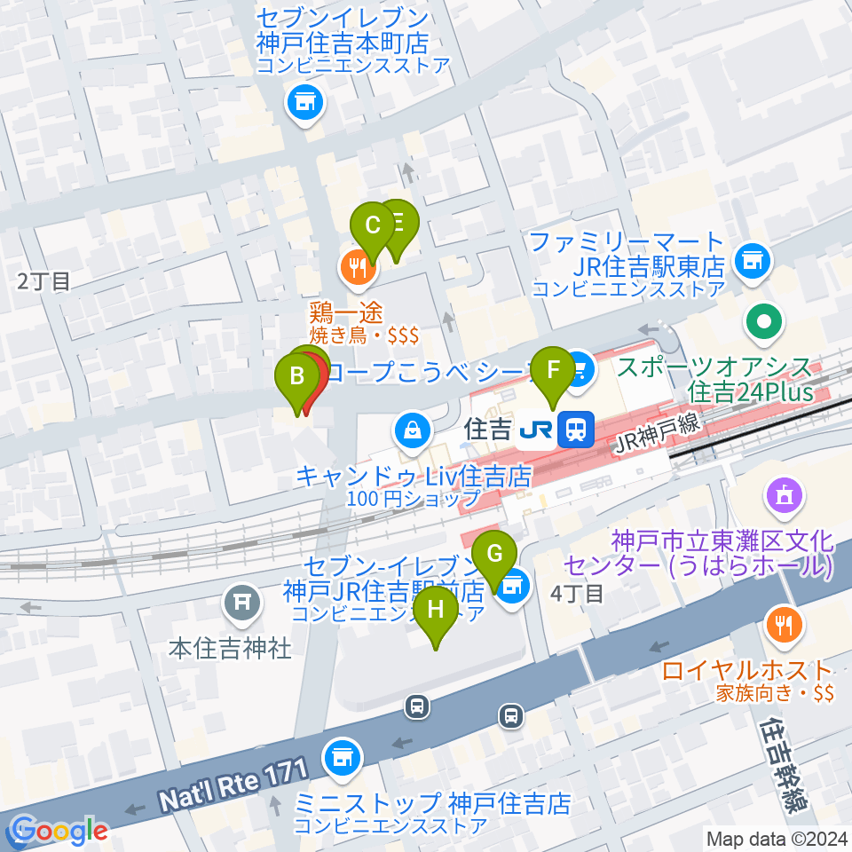 HS DREAM周辺のカフェ一覧地図