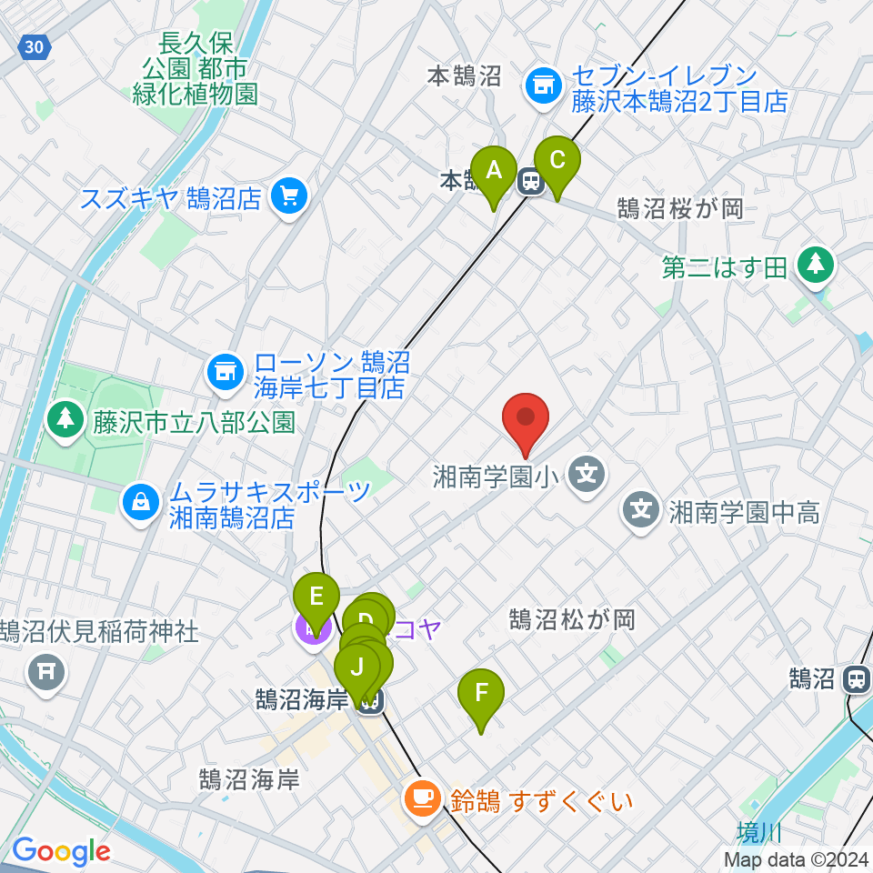 TOTOKI音楽教室周辺のカフェ一覧地図