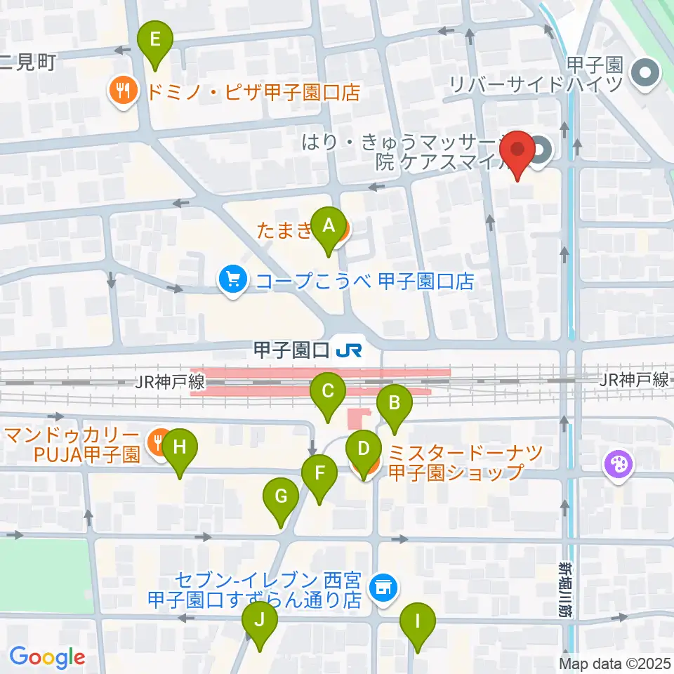 Musicぽえむ音楽教室周辺のカフェ一覧地図