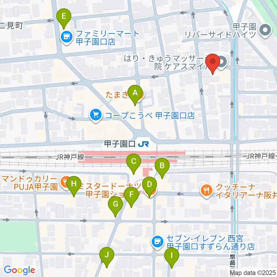Musicぽえむ音楽教室周辺のカフェ一覧地図
