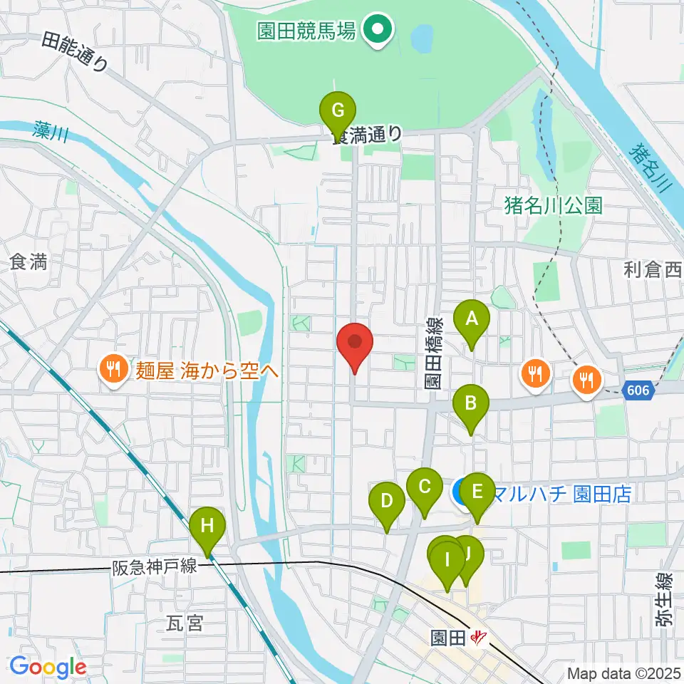 メロディーメイツ音楽教室周辺のカフェ一覧地図