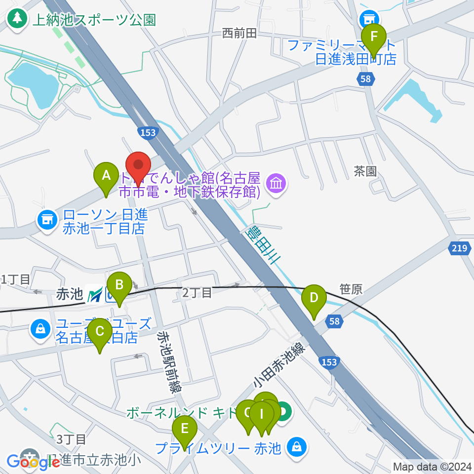 ロージィミュージック赤池校周辺のカフェ一覧地図