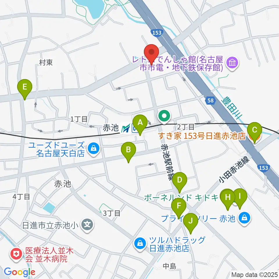 ロージィミュージック赤池校周辺のカフェ一覧地図