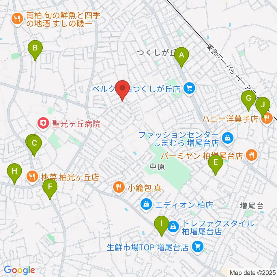 柳沢音楽教室周辺のカフェ一覧地図