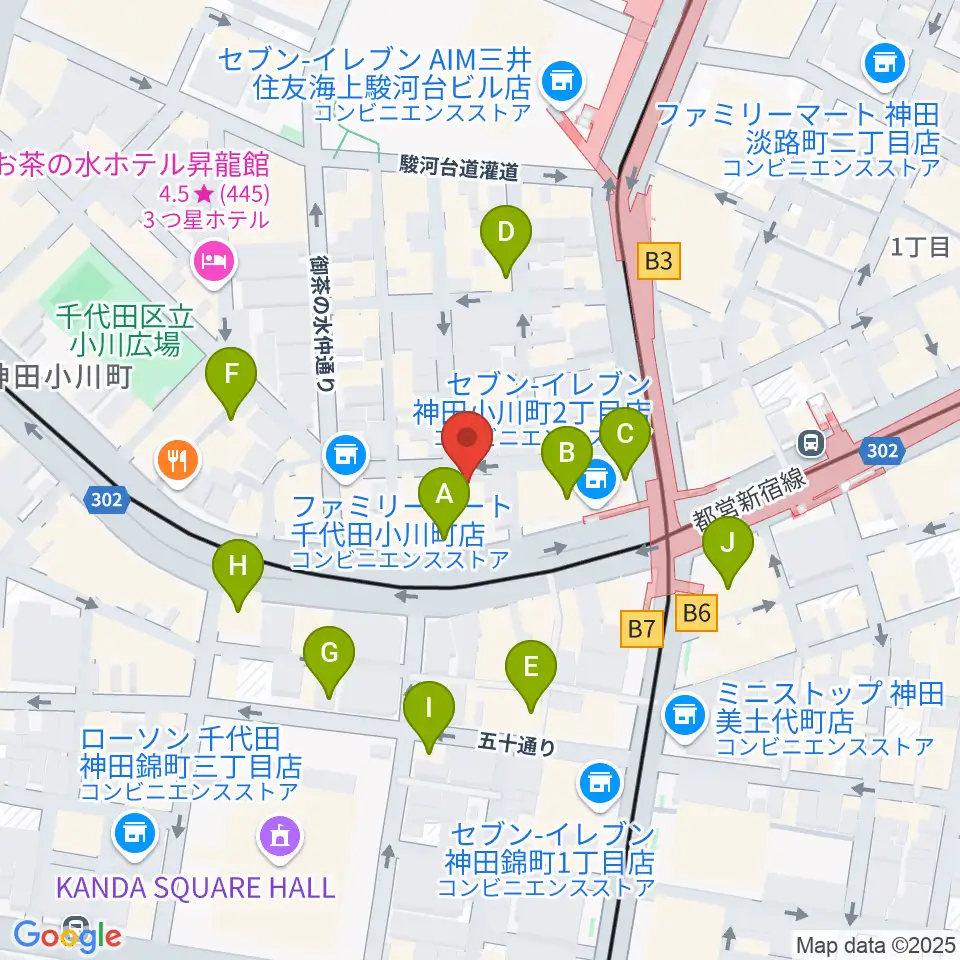 アキオ楽器周辺のカフェ一覧地図