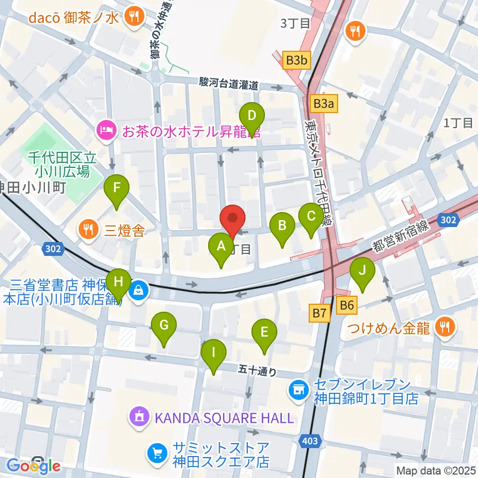アキオ楽器周辺のカフェ一覧地図