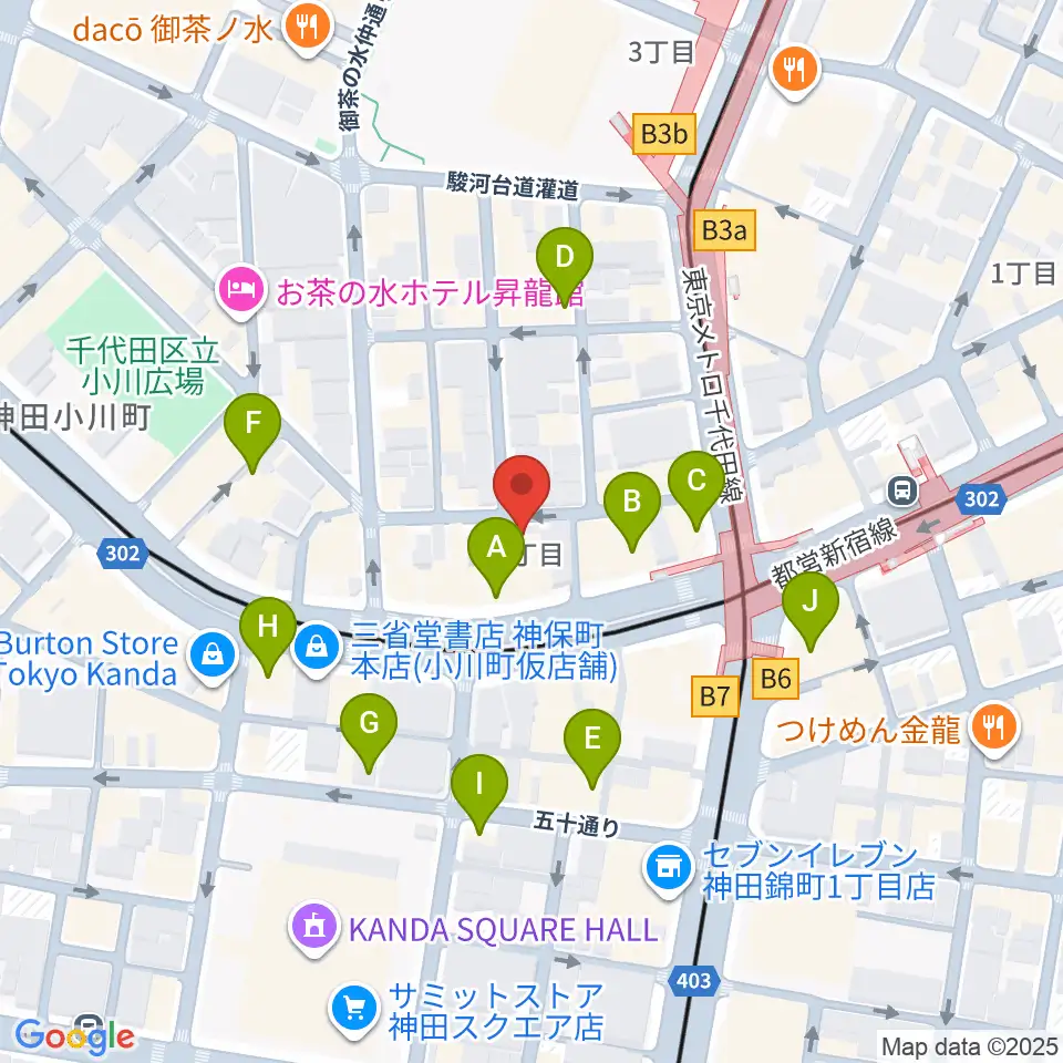 アキオ楽器周辺のカフェ一覧地図