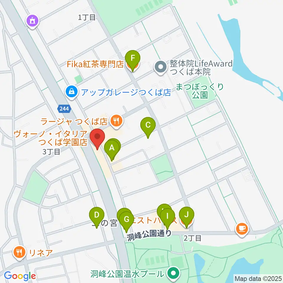 トニカ音楽院周辺のカフェ一覧地図
