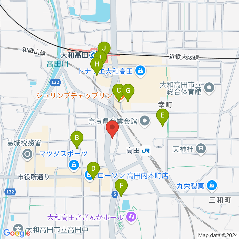 Music Salon Nakagawa周辺のカフェ一覧地図