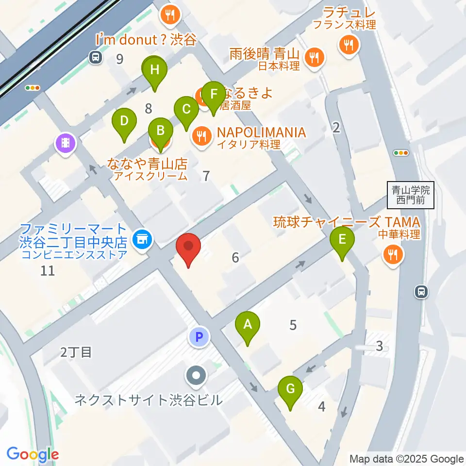 Blue-G周辺のカフェ一覧地図