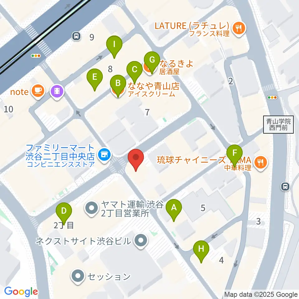 Blue-G周辺のカフェ一覧地図