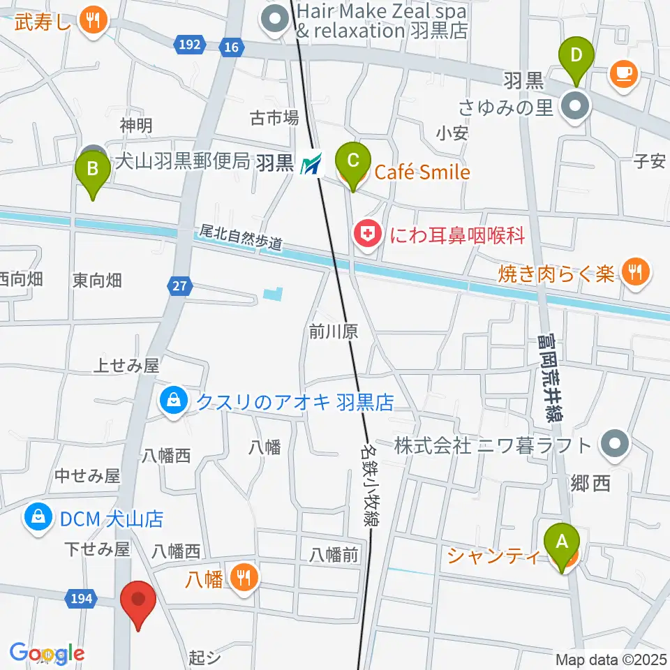 睦美音楽センター周辺のカフェ一覧地図