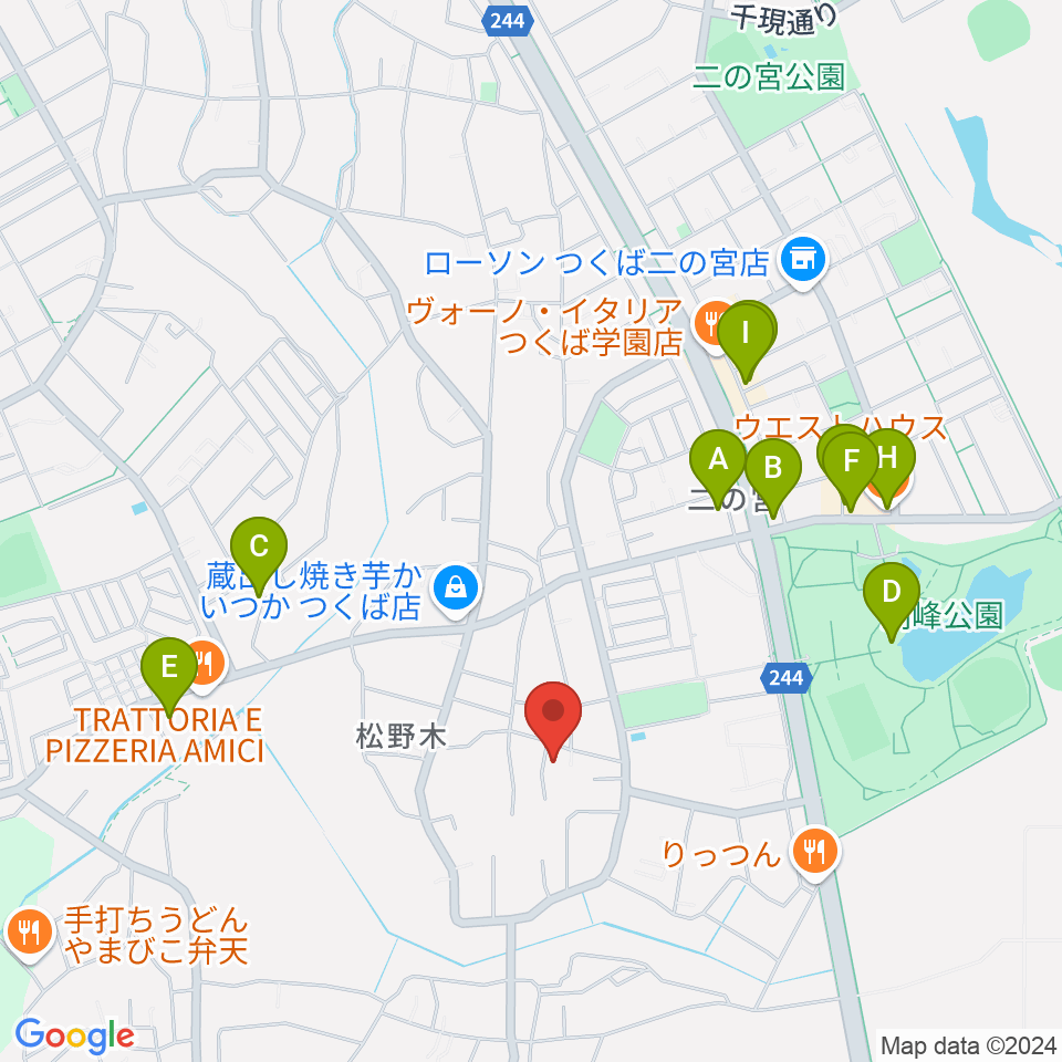 しょうじ音楽教室周辺のカフェ一覧地図