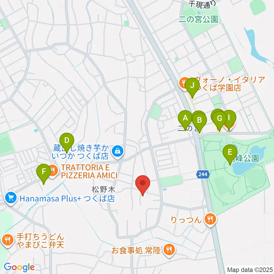 しょうじ音楽教室周辺のカフェ一覧地図